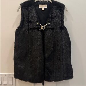 Michael Kors black faux fur vest M